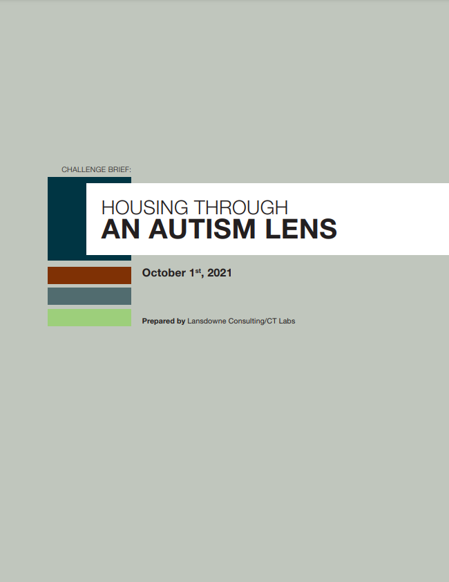 An image which can you click on to see the Canada Mortgage and Housing Corporation’s (CMHC) Solutions Lab – Housing Through an Autism Lens project poster.