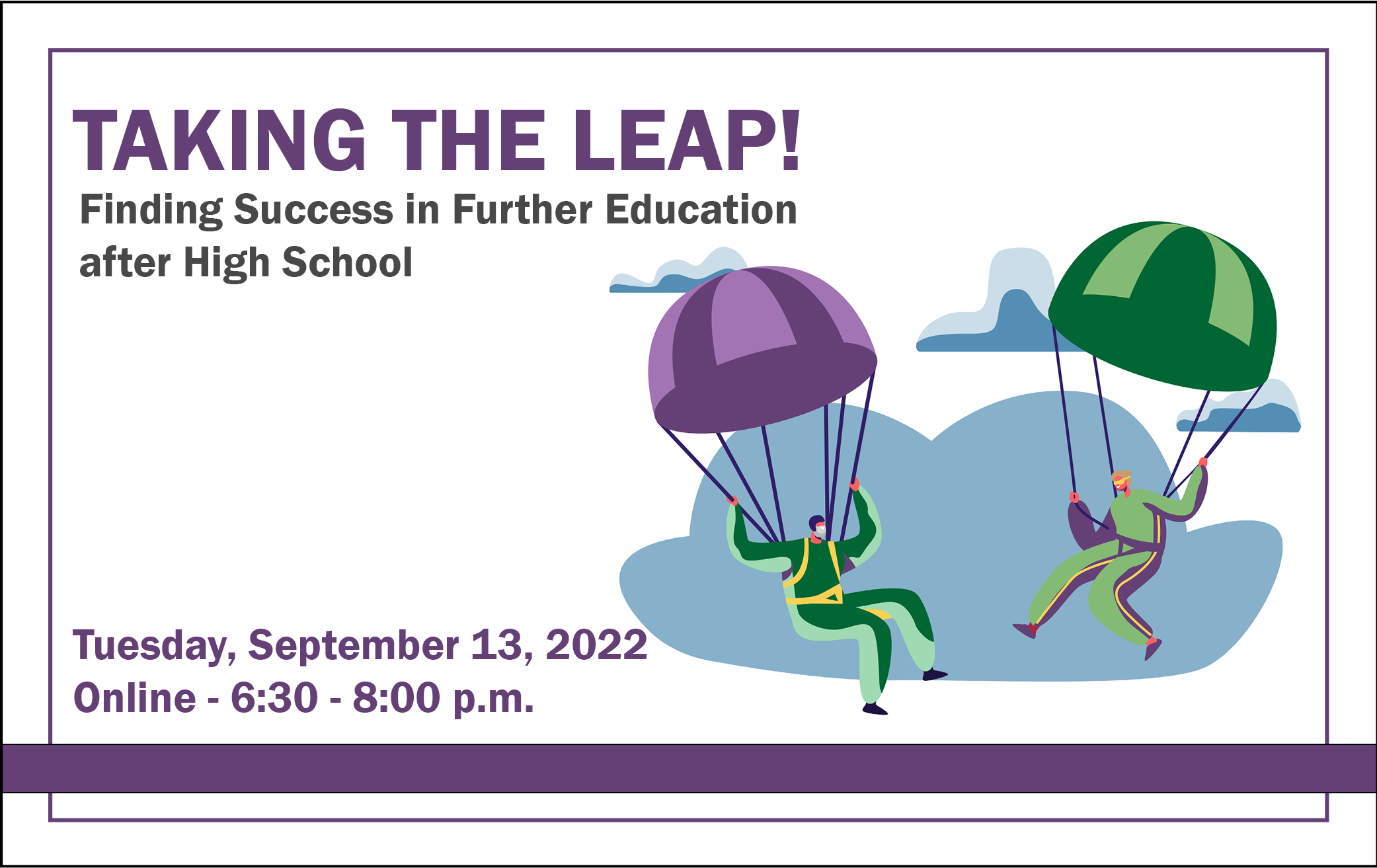 Taking the Leap, finding success in further education, post secondary, high schooln