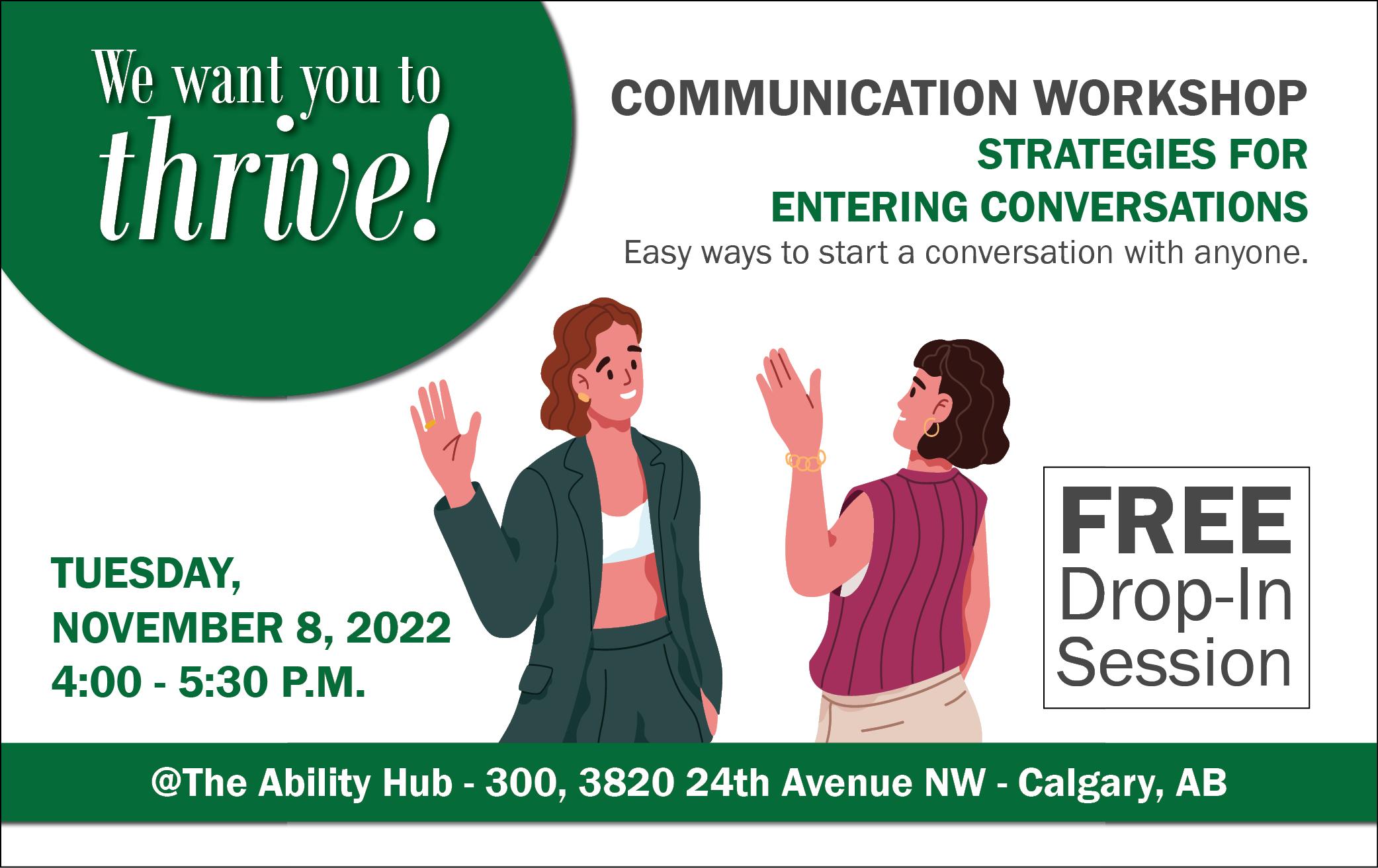 Communication Workshop, Strategies for entering conversations, Easy ways to start or join a conversation