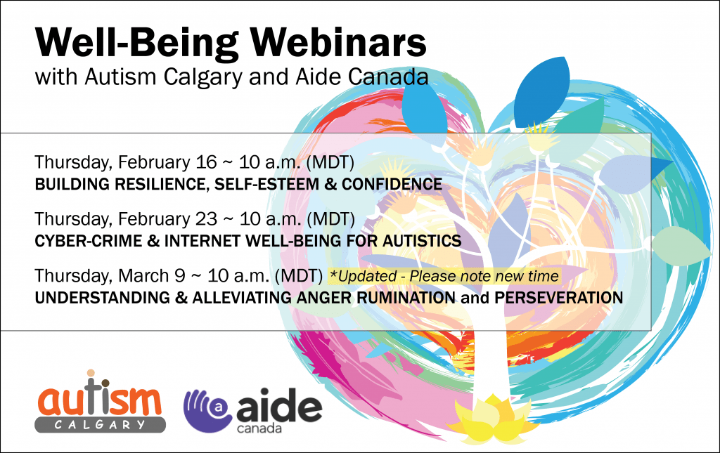 Autism Calgary, AIDE Canada, well being webinars