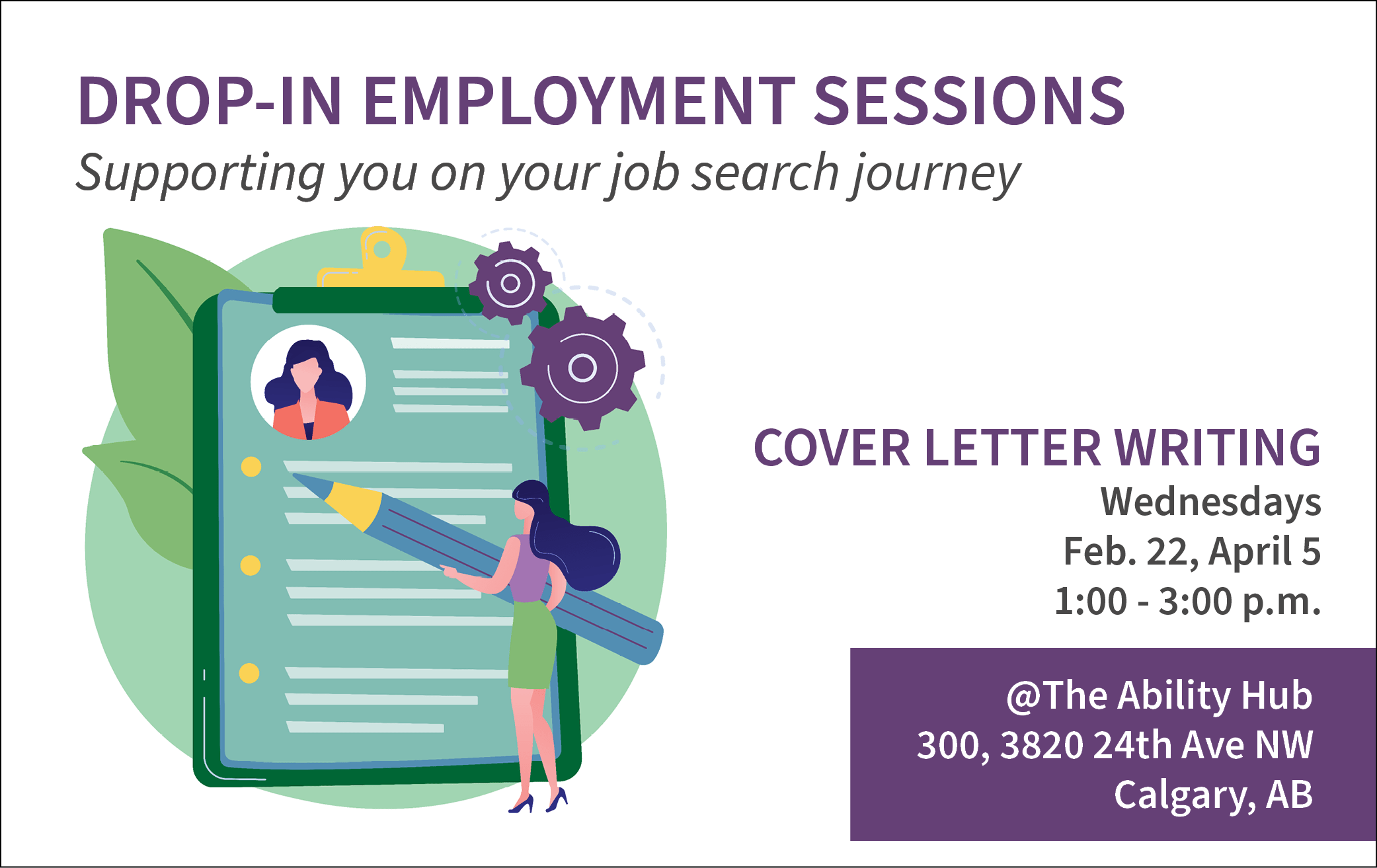 drop in workshop, employment, cover letter writing