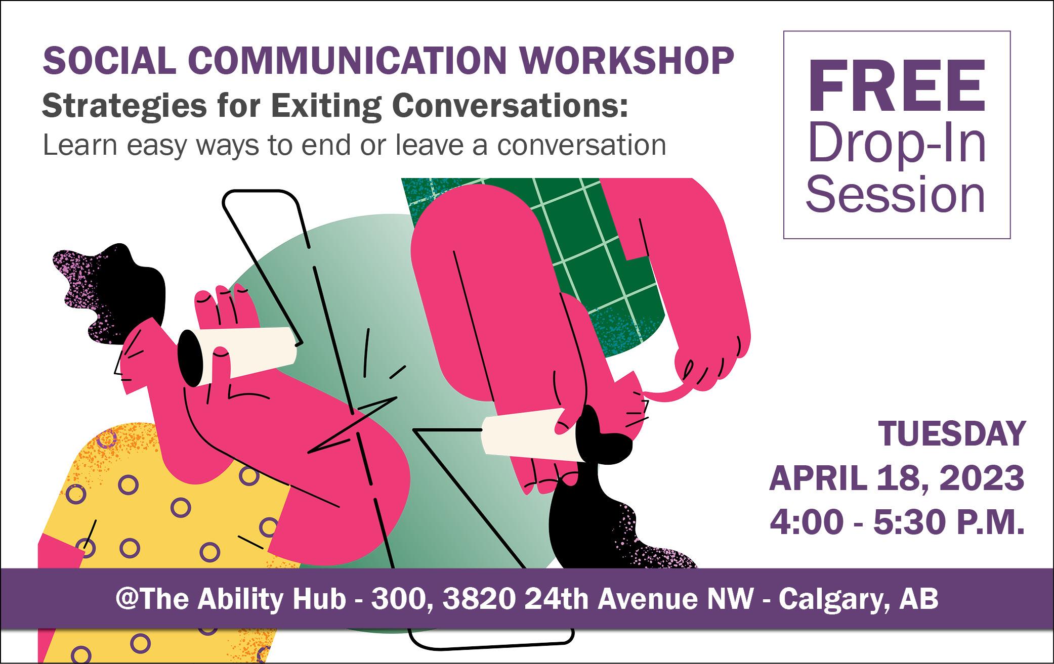 Social communication workshop, strategies for exiting conversations