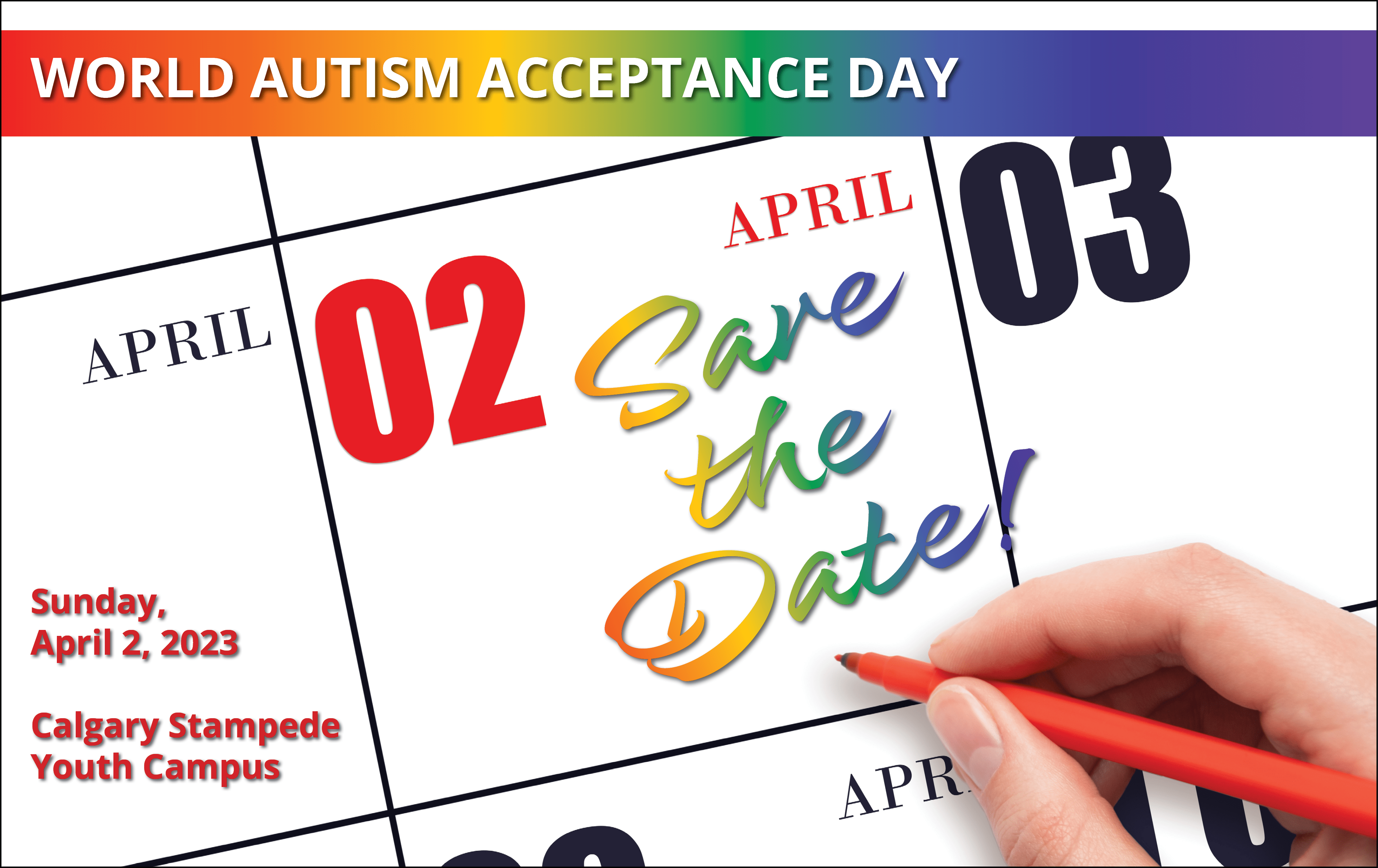 world autism acceptance day, save the date
