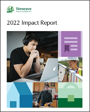 On a white background, is the logo of The Sinneave Family Foundation in green and white. Below it, the text reads, "2022 Impact Report" also in green. This is the cover image of the 2022 Impact Report.
