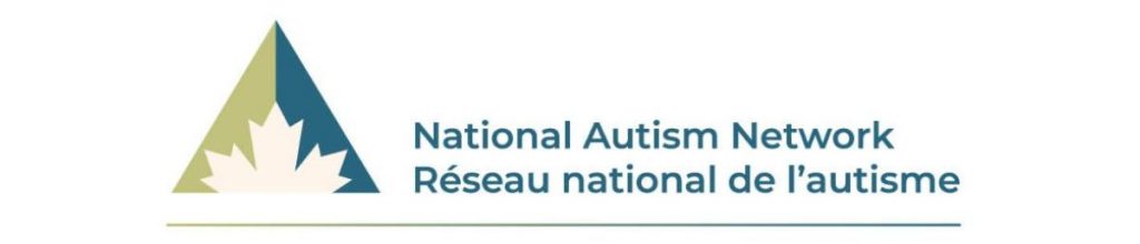 Billingual-Horizontal-No-Tags-2 The image features a logo and text for the National Autism Network. On the left side, there is a green triangle with a white maple leaf shape cut out from the bottom. To the right of the triangle, there is blue text aligned in two lines, which reads, “National Autism Network” and, “Réseau national de l’autisme”.