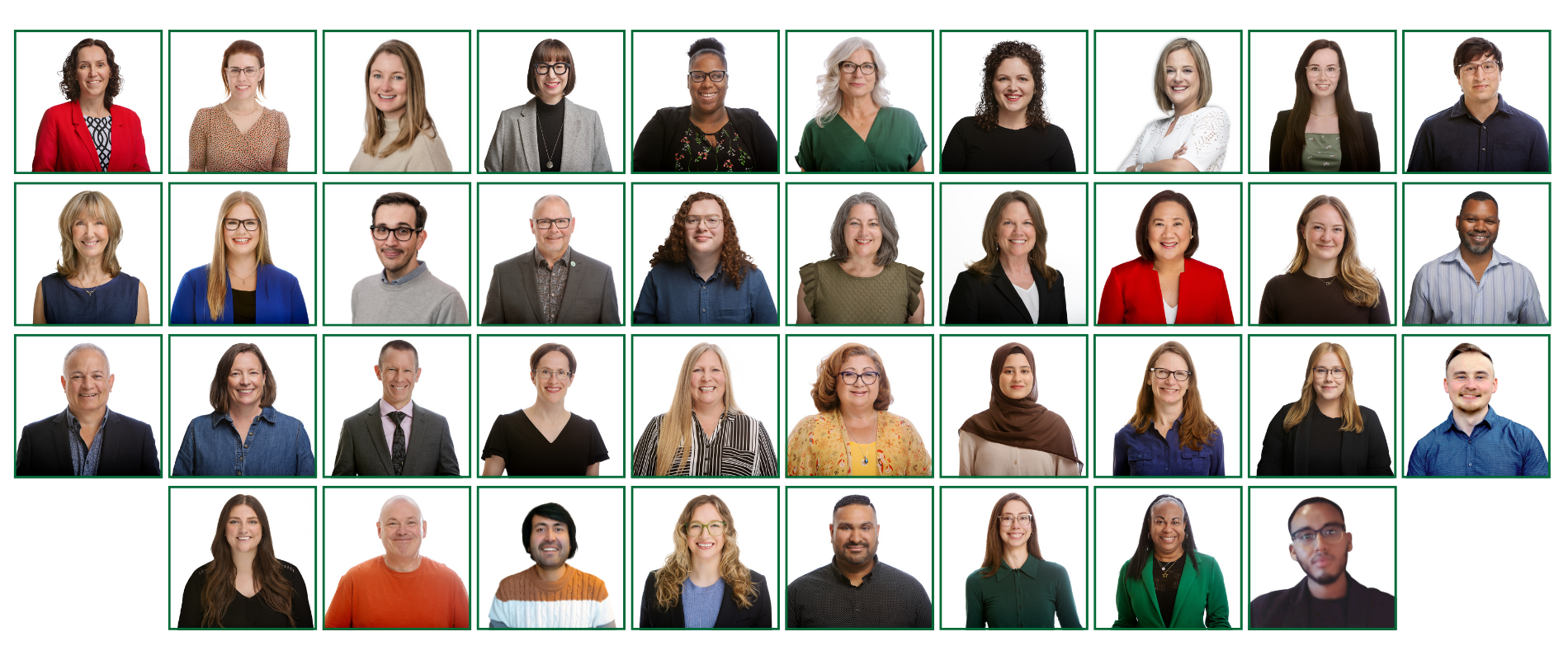 Who's Who - Web Version 38 individual headshots of The Sinneave Family Foundation Staff members. They are all smiling in their headshots.