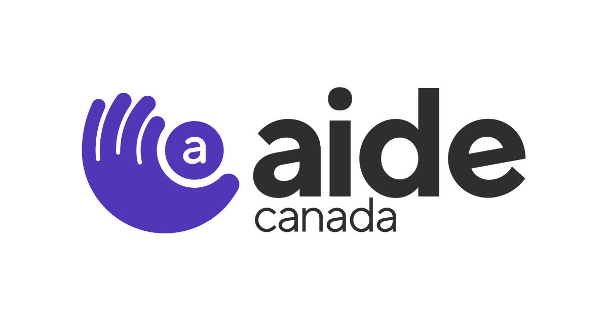 A graphic featuring AIDE Canada's logo