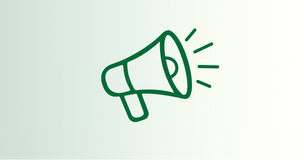 A decorative image with an icon of a megaphone