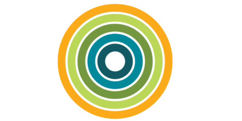 Decorative image. multi coloured concentric circles